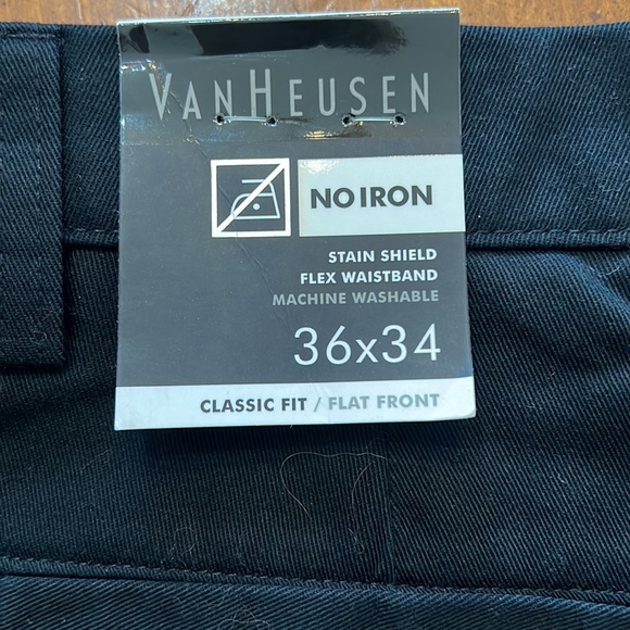 New Black Van Heusen 36/34 Classic Fit Pants - Picture 8 of 9